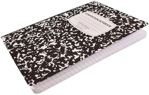 Generic Composition Books - 26x18.4cm 100 Pages Thick Paper | Paperage Notebook | for School, Classroom, Office, Work, Homework, Journal[DB] Black/White