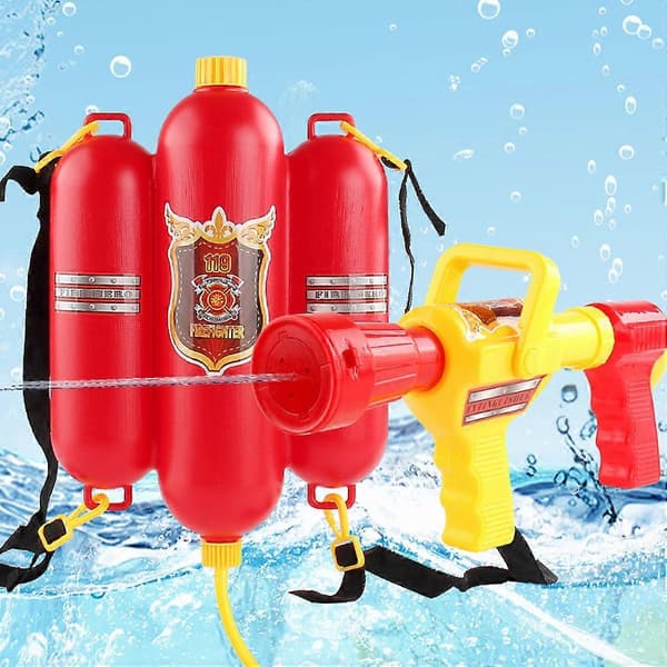 Kids Fireman Backpack Water Gun - Large Capacity Pull-Out Water Toy for Fun Fights