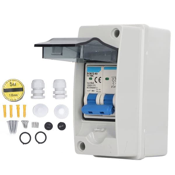 DC Frakoblingsbryter 16A 1000V Miniatyrbryter IP65 Vanntett Distribusjonsboks Solcellepanel PV-system