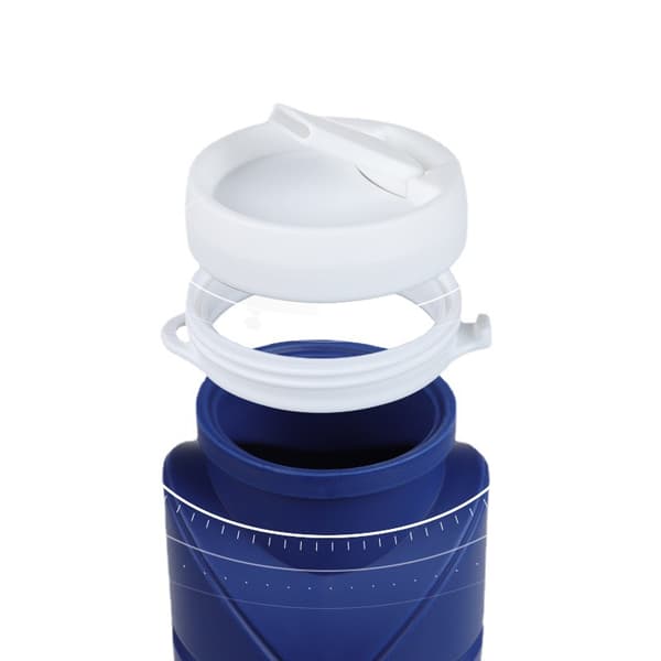 Foldable Water Bottle Leak-Proof Valve Reusable BPA-Free Silicone Foldable Water Bottle-Blue