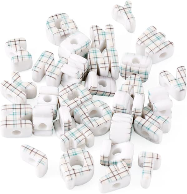 30 st stora bokstavspärlor, 20 mm, vita distanser White