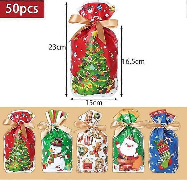 50 stycken julklappspåsar med dragsko julklappspåsar julpåsar presentpåsar presentpåsar julpåsar för presenter