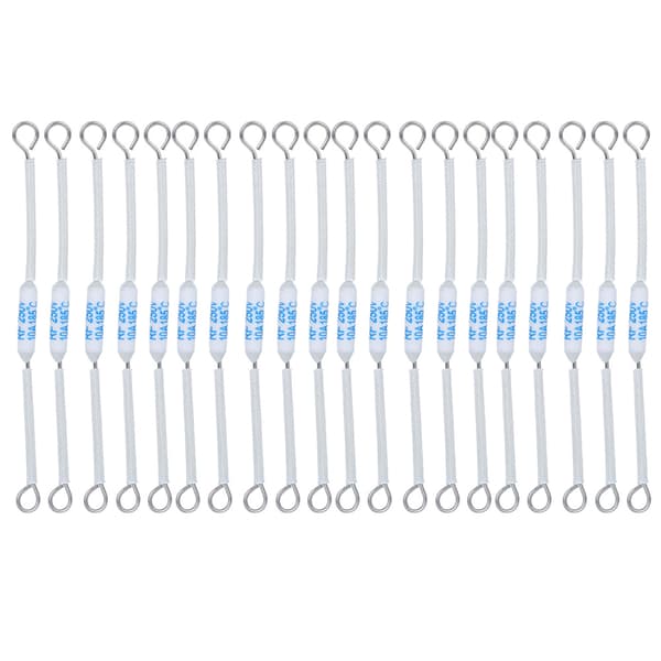 20 stk. 250V 10A RF Keramisk Termisk Sikring 185C 90mm 3.5in til Apparater