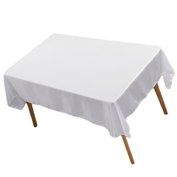 Hvit Polyester Rektangulær Duk 145x305cm for Spisestue Bryllup Bankett Hotell