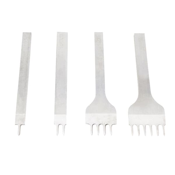 4-piece Leather Punch Tool Set, DIY Punch Leather Craft Claw Tip Sewing Tool 1/2/4/6 Teeth (4mm)