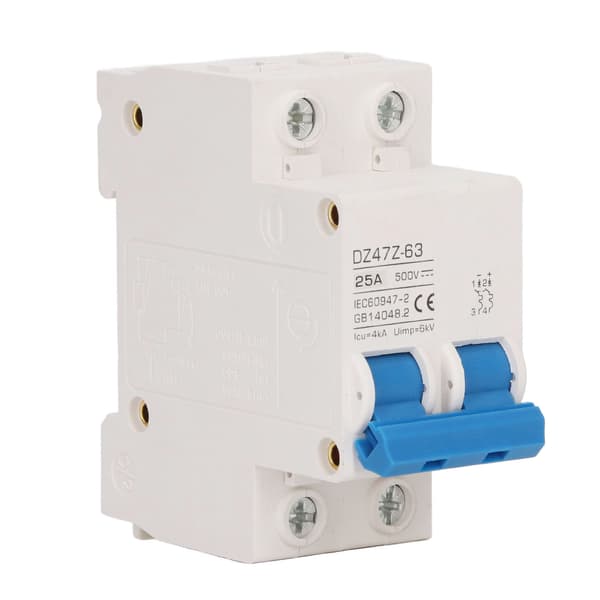 2P Mini DC-strømbryter 4kA Icu 6kV Uimp Rask Utløsning Solcelleanlegg DC500V 25A