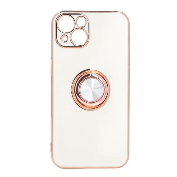 Mobilskall til iPhone 13 med roségullfarget glitterringholder, ultratynt fleksibelt TPU-deksel