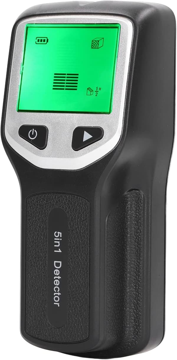 2025 Latest Model Electronic Stud Finder 5 in 1, Center for Wood, AC Wire with LCD Screen (Silver) Silver