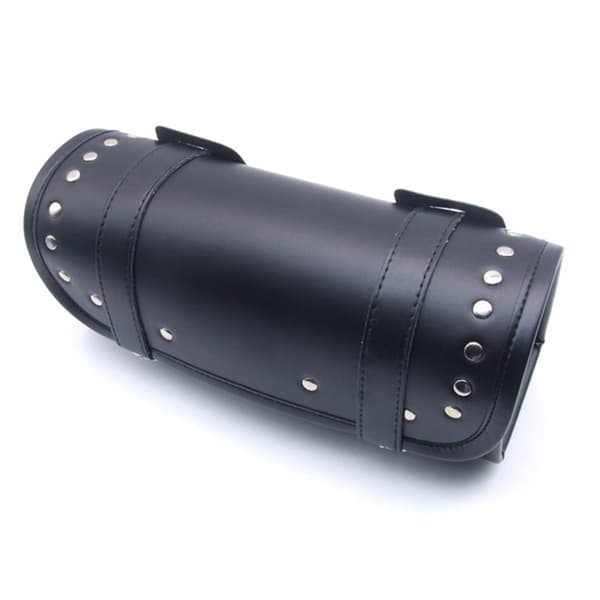 Motorcycle Hanging Bag Trendy Design Spacious Storage Tool Bag Durable Use Water-Resistant PU Leather Round Shape Motorcycle Fork
