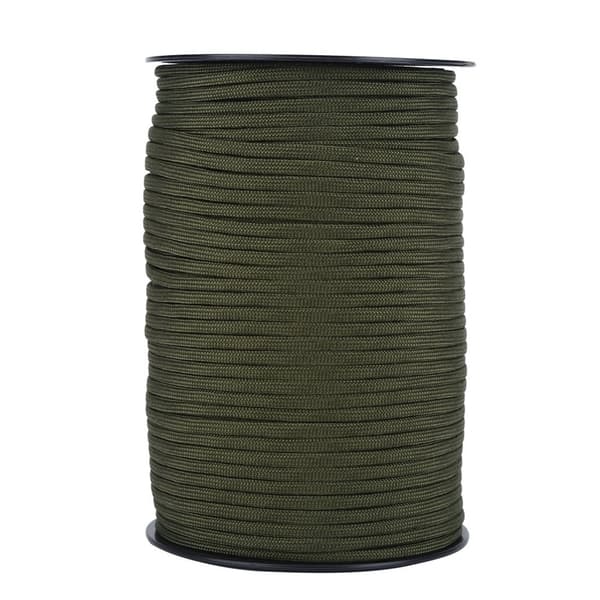 Reflekterande Paracord Rep – 9-kärnig, 100 m (Armégrön)