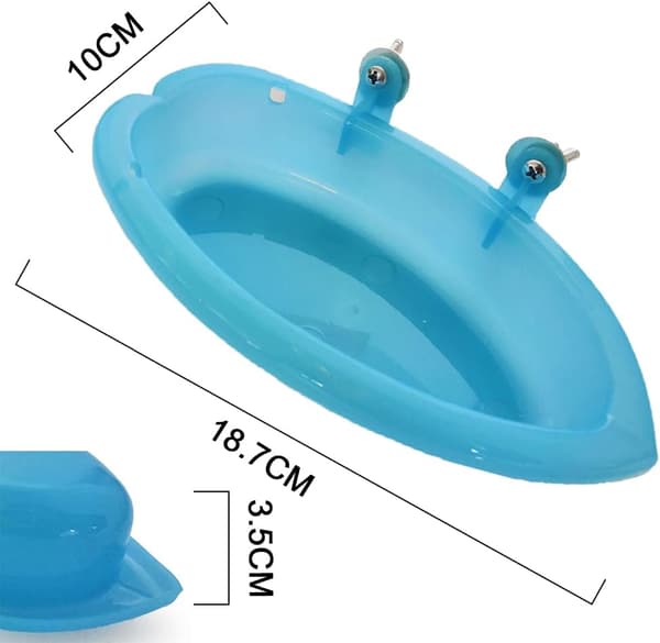 Fuglebad i plast, fuglebadelegetøj, fuglebur, madbeholder