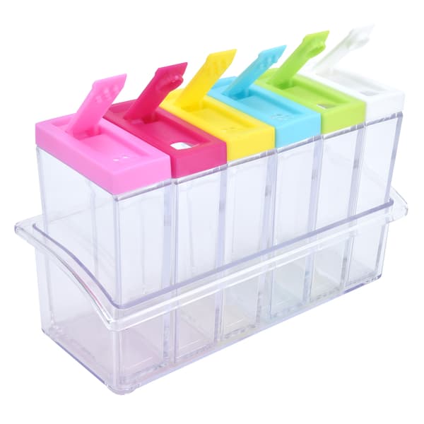 Spice Box Six-Piece Food Grade ABS Salt Spice Jar Storage Box Kitchen Utensils