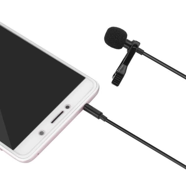 Omnidireksjonell kondensatormikrofon med klips for iPhone, Samsung, Android og Windows smarttelefoner --GL[DB]