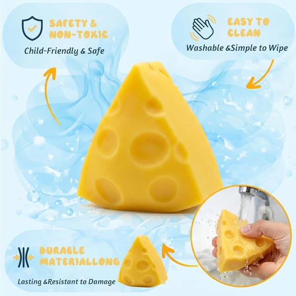 Small Cheese Squishy, Soft and Fast Rebound, Non-Sticky Stress Relief Toy Square