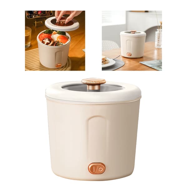 Mini Electric Pot Students Dormitory Travel Multifunctional Small Electric Pot EU Plug White