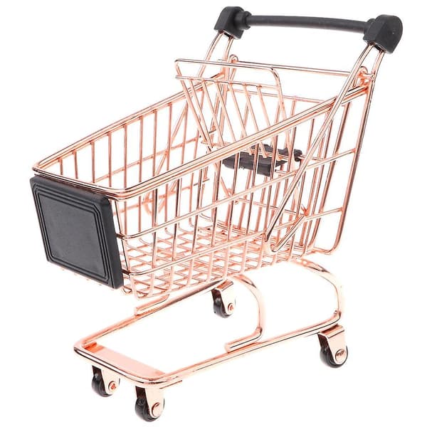 Mini Metallisk Handlekurv Selger Prøve Barneleke Rosa Gull M