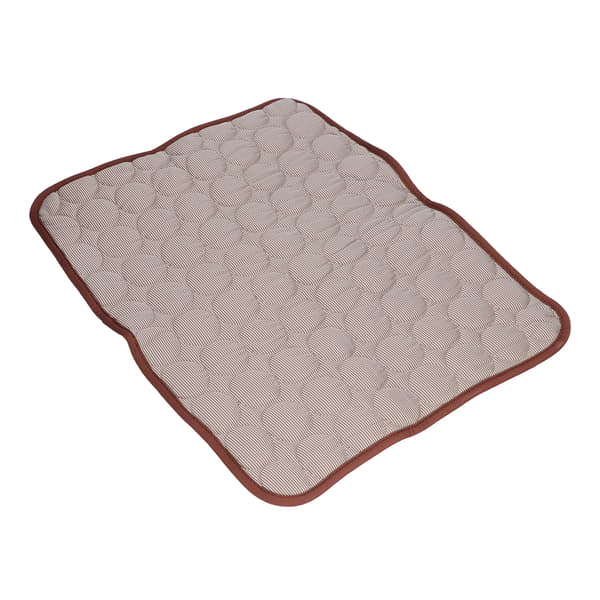 Pet Cooling Mat Breathable Foldable Self-Cooling Blanket for Small Medium Large Dogs and Cats Brown S (50x40cm)