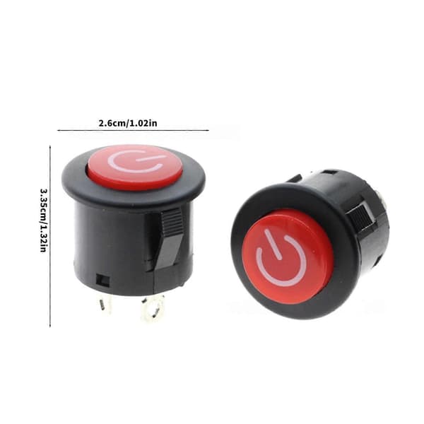 Ride On Toy Power Button, Slitesterk ABS Push Start Switch, Enkel Montering Reservedel for Barns Elbiler, 1-pakning