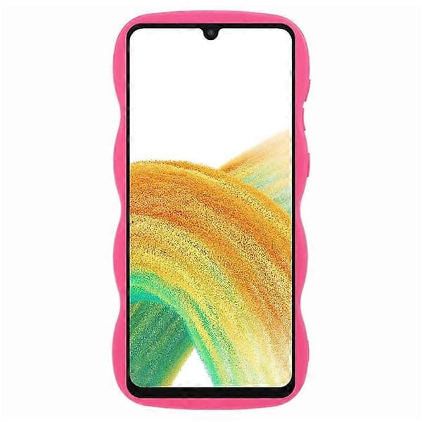 Compatible Case for Samsung Galaxy A16 4G / 5G TPU Protective Phone Case Unique Wavy Frame Pink Pink