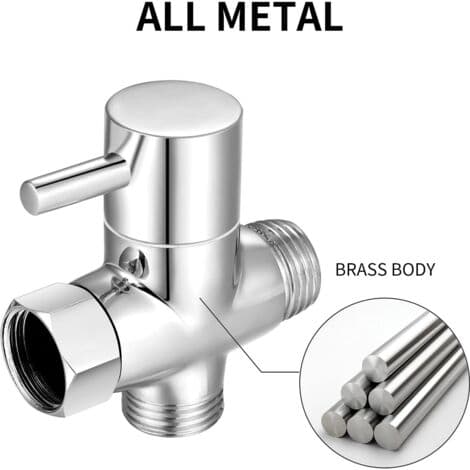 3-way valve G1/2\", solid brass 3-way valve, hand shower mounting, universal accessories