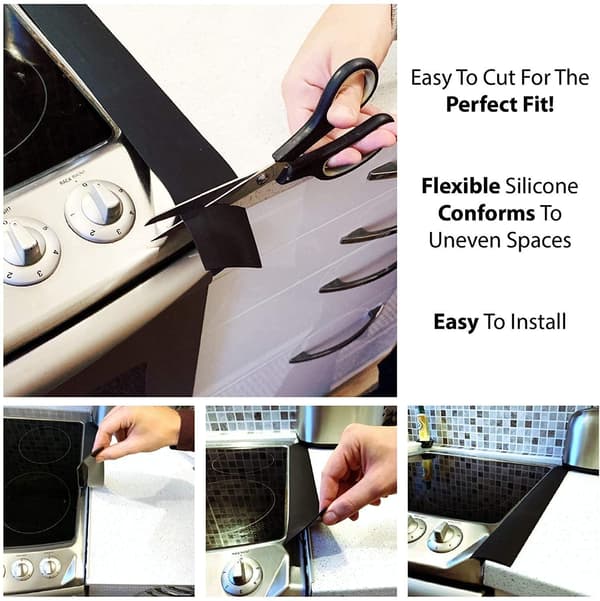Stove trim - keeps clean between stove and cabinet 61.5 cm Black 2-pack