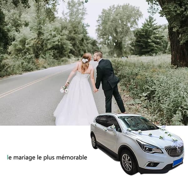 Just Married Flower Bouquet, Wedding Car Decorations for Elegant Waterproof and Reusable Artifacts