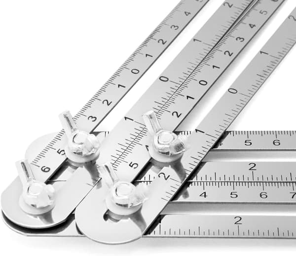 Stainless Steel Multi-Angle Ruler, Universal Angle Gauge for Precise Pattern Making, Metal Drill Guide with Double Scale, Angle Duplicator for Wood, Tile