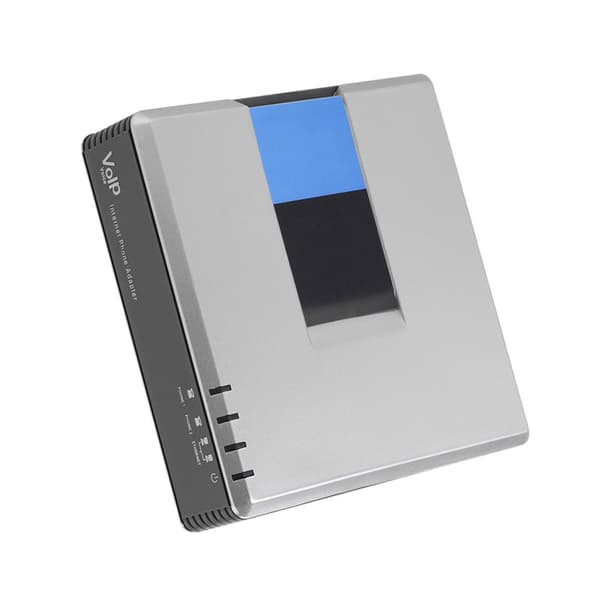 2-porters VoIP Gateway-adapter med SIP og RJ45-kabel - EU-plugg