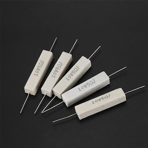 5st Trådlindat Keramiskt Cementmotstånd 5 Ohm 10W Watt 5%
