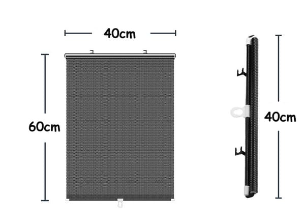 2-pack Car Sunshade, Roller Blind Blackout with Suction Cups, Retractable, Telescopic Portable Sunshade Roller Blind Silver