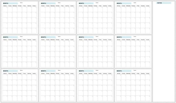 Wall Planner, Wall Calendar, 12 Month Annual Dry-Erase Large Foldable Writable Surface, Planning Eraseable Boards for Office Home & S[DB]