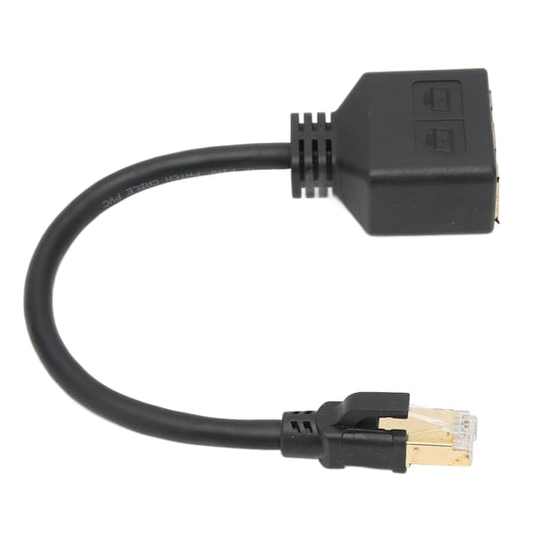 Ethernet-adapterkabeludvidelse - 2-ports splitter til hjemmekontor