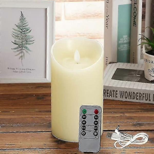 [LCS] 3 pcs Rechargeable Flameless Candles, LED Candles with Soft Flicker