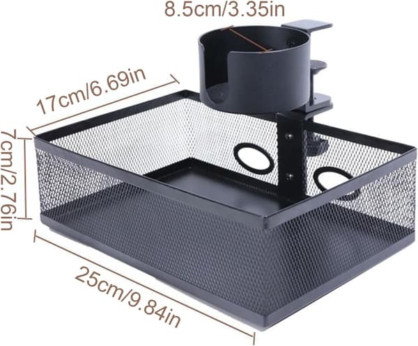 360° Rotating Under Desk Drawer for Office Supplies (No Drilling Required) - Under Table Drawer for Dorm Room, Classroom (DB)