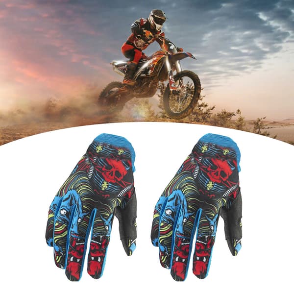 Blue Motorcycle Sport Gloves Non-slip Thickened Riding Gloves Set