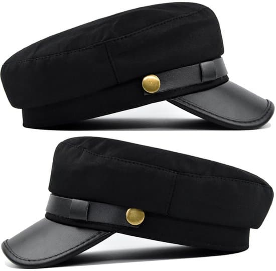 Unisex kørehue, klassisk retrokasket, damehat, teaterkasket, baret – sort