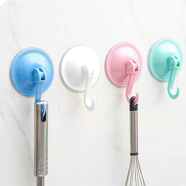 12 x Suction Cup Hooks - Heavy Duty Hangers - Removable and Reusable Without Nails & Glue For Smooth Surfaces Bathroom & Kitchen