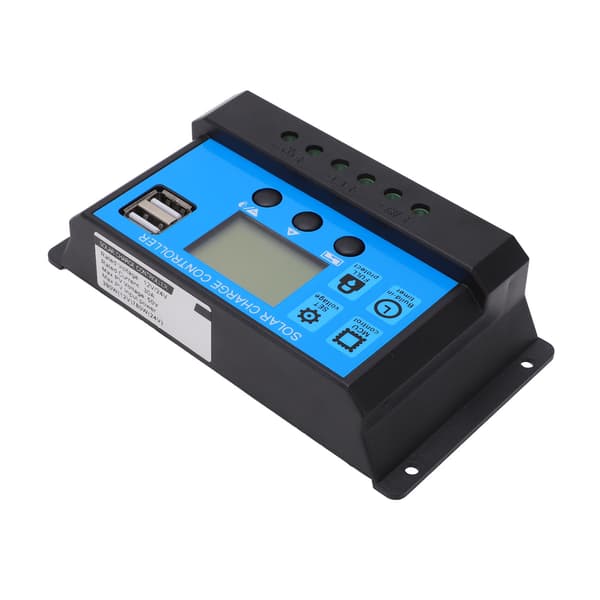 PWM Solcellekontroller 30A 12V 24V LCD-skjerm Smart Ladeutladning for LED-gatelys