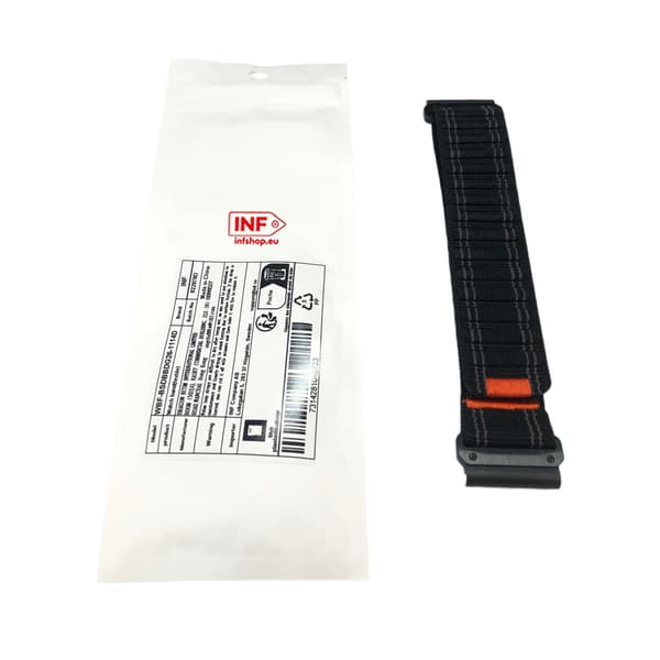 Nylon urrem til Garmin Fenix 8/5/6/7X Pro/Epix 935/965 Sort + lysegrå 26 mm Sort + lysegrå