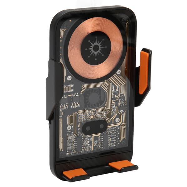 Trådløs Biloplader Transparent Skal 360° Roterbart Beslag Touchknap Intelligent Sensor Telefonholder Mount C10
