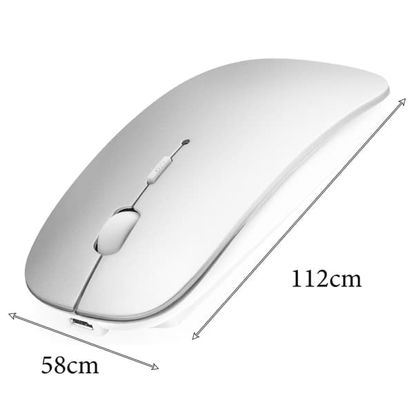 Rechargeable Wireless Mouse for Laptop Mac iPad, Wireless Bluetooth Mouse with Silent Clicks and Adjustable DPI, Portable Ergonomic Dual Mode Mice