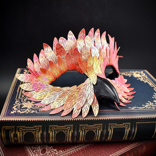 Halloween/karnevalsbaldragt Laser Regnbuefjer Uglemaske[YJD] Black