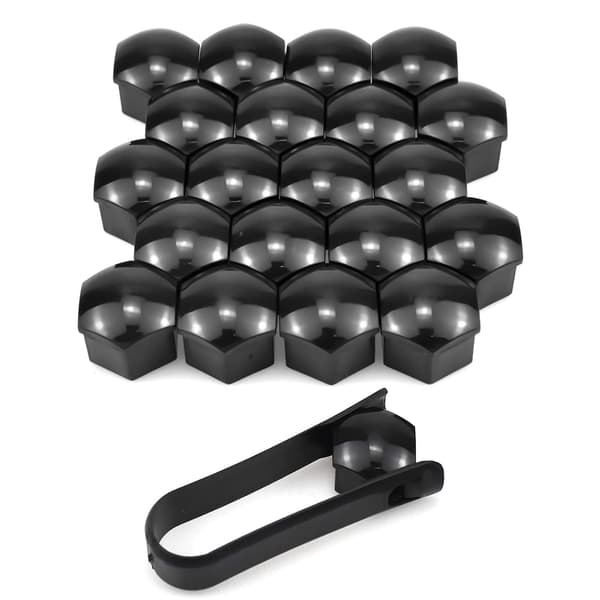 Mutterhetter 19 mm, 20 stk 19mm Hjulmutterhetter, Sekskantede Beskyttelseshetter for Hjulmuttere, Universelle Mutterhetter 19mm