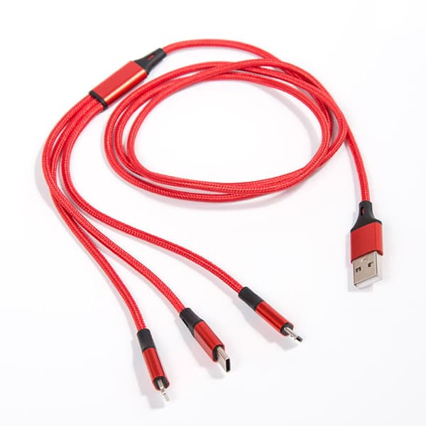 ChargeMate Pro: Aluminium Connector 3-in-1 Multi-Charging Cable, Engineered for Durability and Tangle-Free Fast Charging