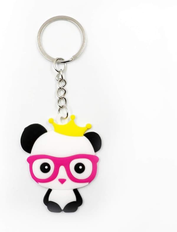6-pack Cute Animal Panda Shaped Keychains Handbag Decoration