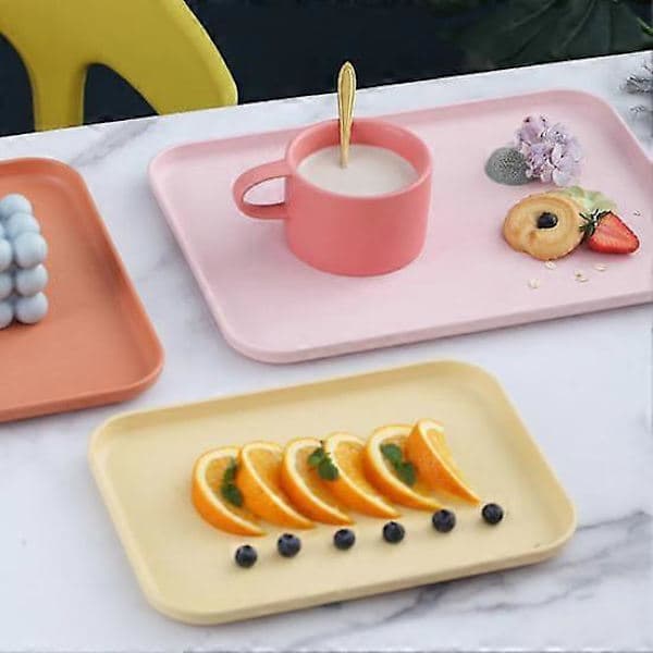 Multifunctional Large Plastic Serving Tray, Practical Food Grade Storage Tray, Home Light Green L