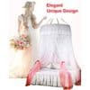 Princess Bed Canopy, Light String Round Dome for Enchanting Nights, Polyester Lace Mosquito Net Ensures Sweet Dreams