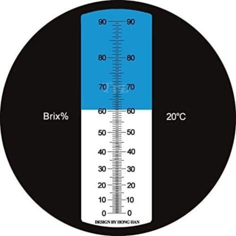 Refraktometer 0 til 90 % Brix Manuel refraktometer til bestemmelse af sukkerindholdet i honning, vegetabilsk olie, sirup og melasse med [DB] Multicolor
