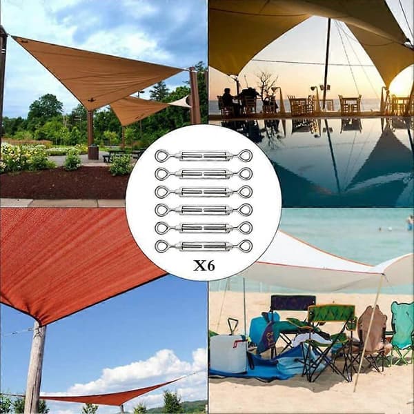 6 st. kabelstrammere M5 justerbar 304 rustfrit stål kabelstrammer øje og øje til wirestrammer kabel stålwire strammer krog