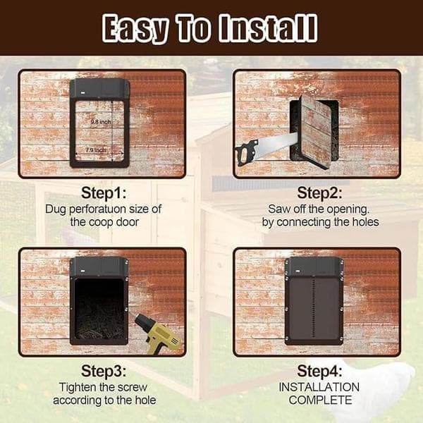 ChickenGuard Premium Automatic Chicken Coop Door, Automatic Coop Door, Automatic Chicken Door, Chicken Coop (Green)